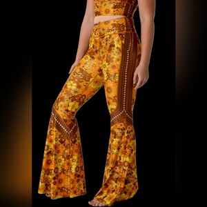 Floral Bell Bottom Pants